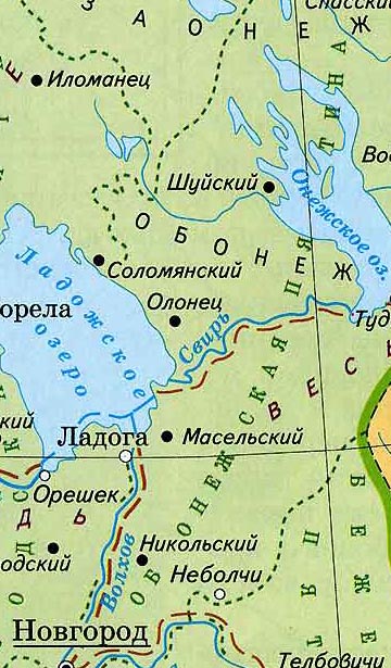 Карта «Новгородские пятины»