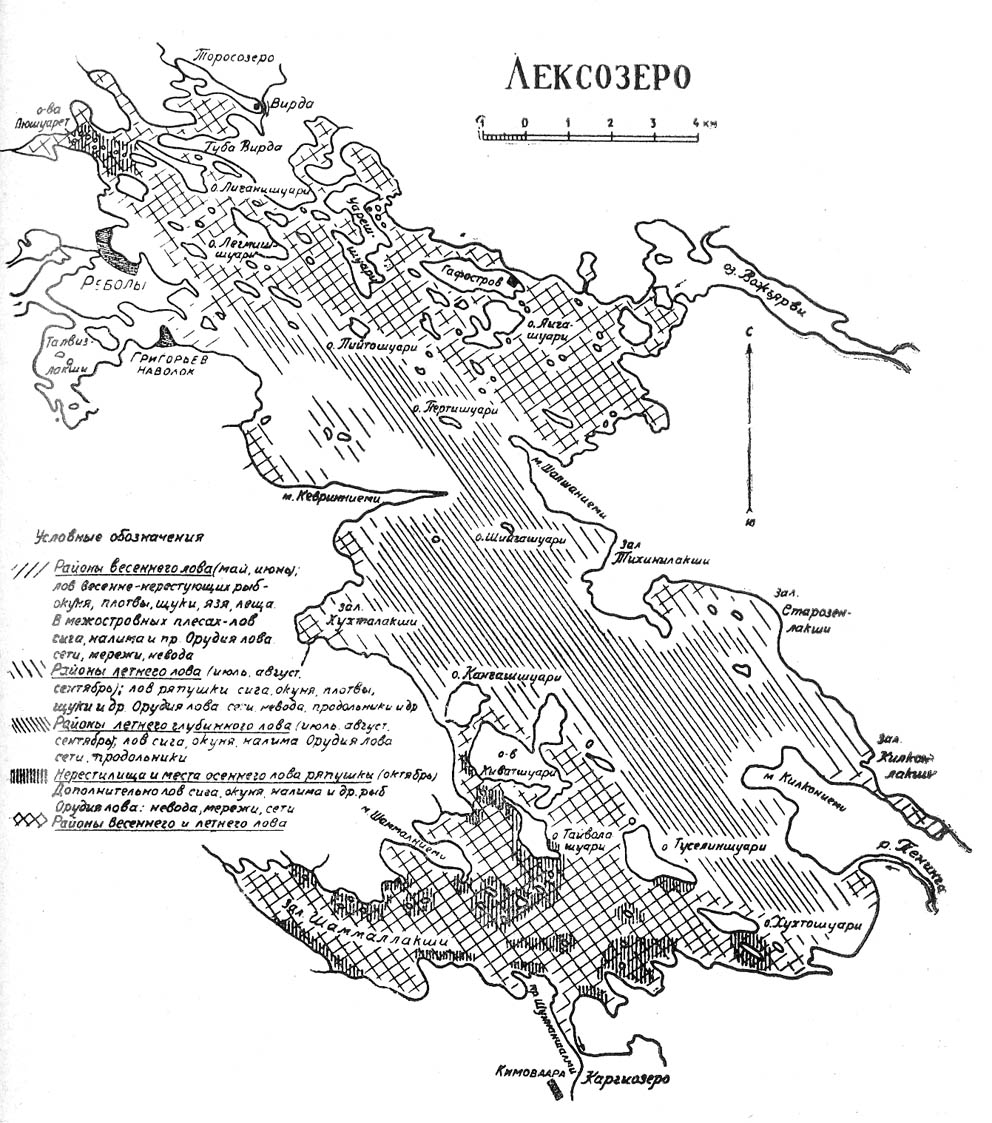 Карта озера Лексозеро (Республика Карелия)